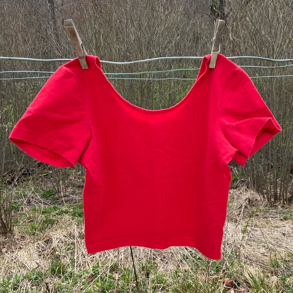 American Apparel Red Crop Top